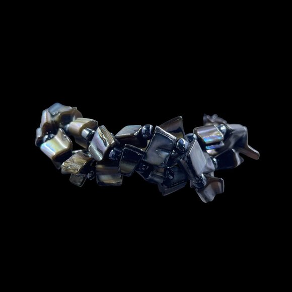 Natural Shell Beaded Bracelet Boho Coastal Iridescent Mother Of Pearl Jewelry - Picture 9 of 9